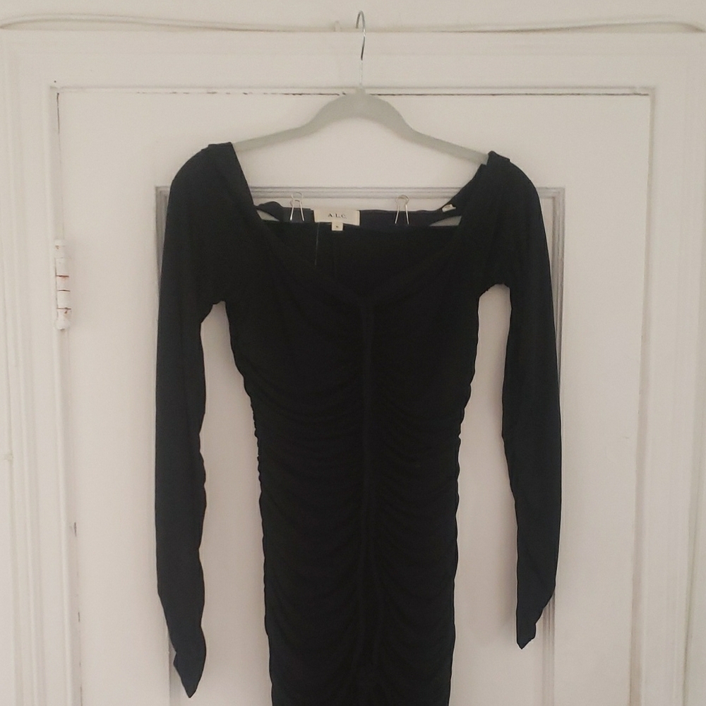 Black Ruched Women's Dress
